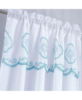 Oliva Gray Arcadia Embroidered Panel - 54x90" Teal