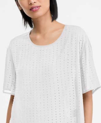 Women's Embellished Short-Sleeve Top