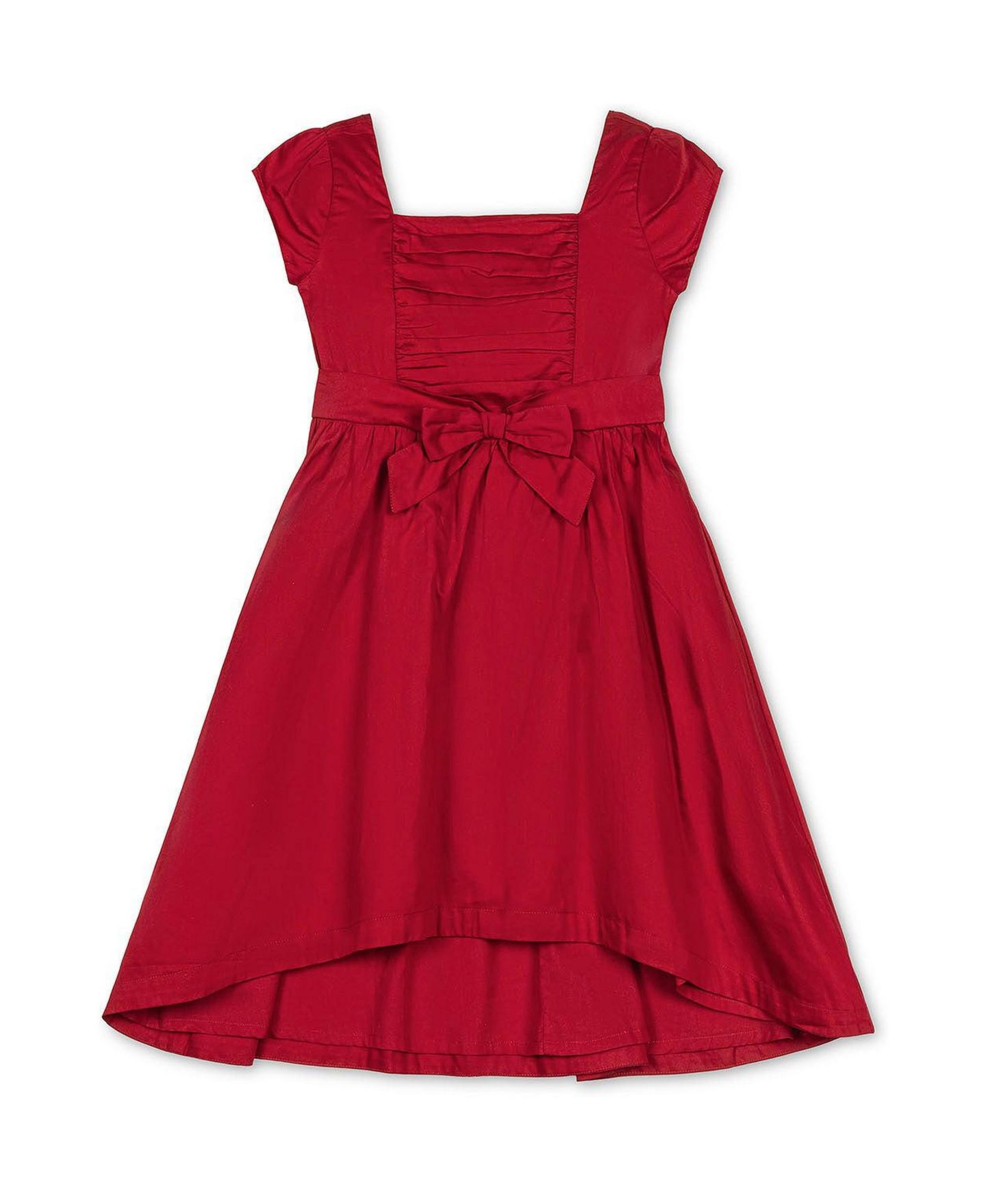 Платье Hope & Henry Organic Cap Sleeve High Low Sateen Party Dress для девочек-малышей, цвет: Красный — фото 1