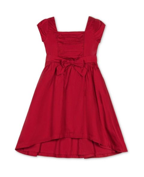 Платье Hope & Henry Organic Cap Sleeve High Low Sateen Party Dress для девочек-малышей, цвет: Красный