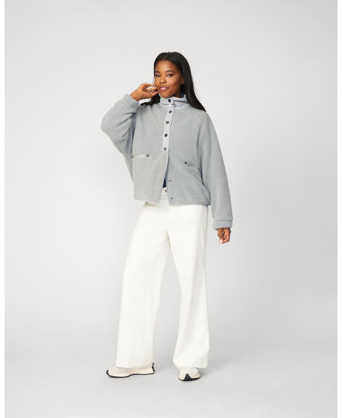 Cable & Gauge Women's Cozy Sherpa Stand Collar Jacket