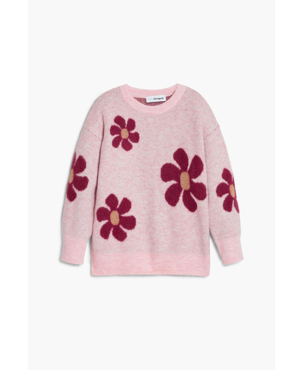 Desigual Girls Girls's Large Floral Sweater In Neutral