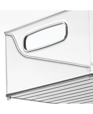 Plastic Stackable Pantry Bin with Handles, Clear, Made in USA