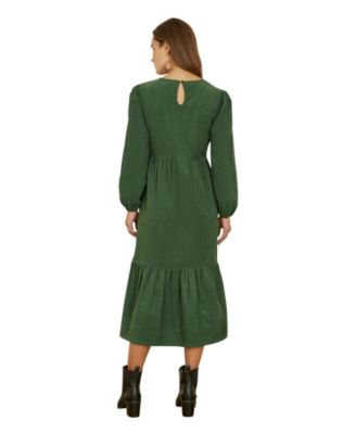 Women's Long Sleeve Embroidered Midi Dress