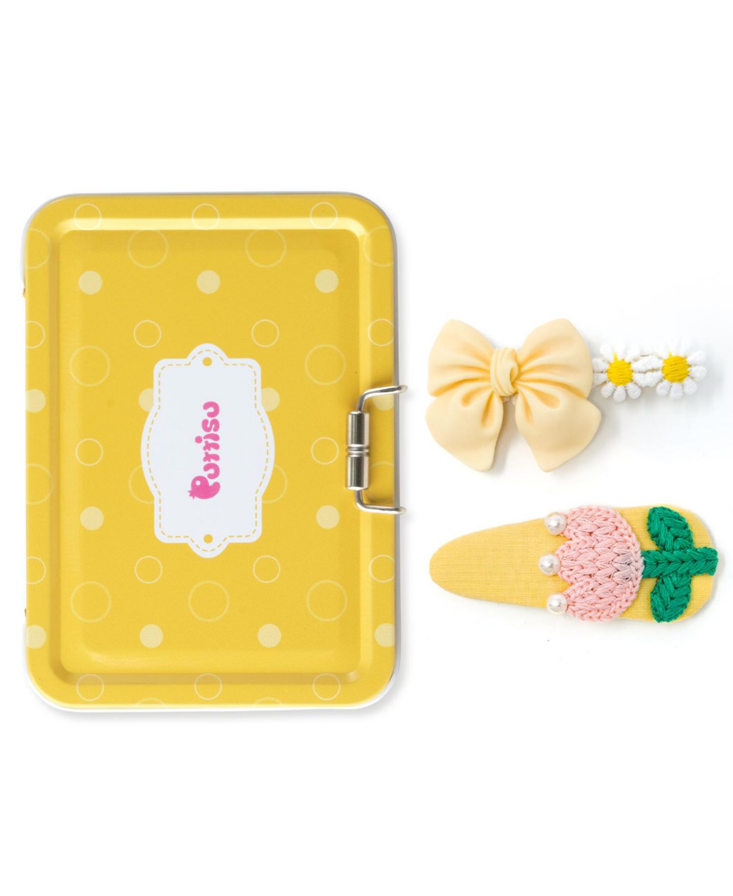 Аксессуары для волос Puttisu 2pc Hair Clip Set - Bow Garden для девочек, цвет: Honeydew Bloom — фото 3