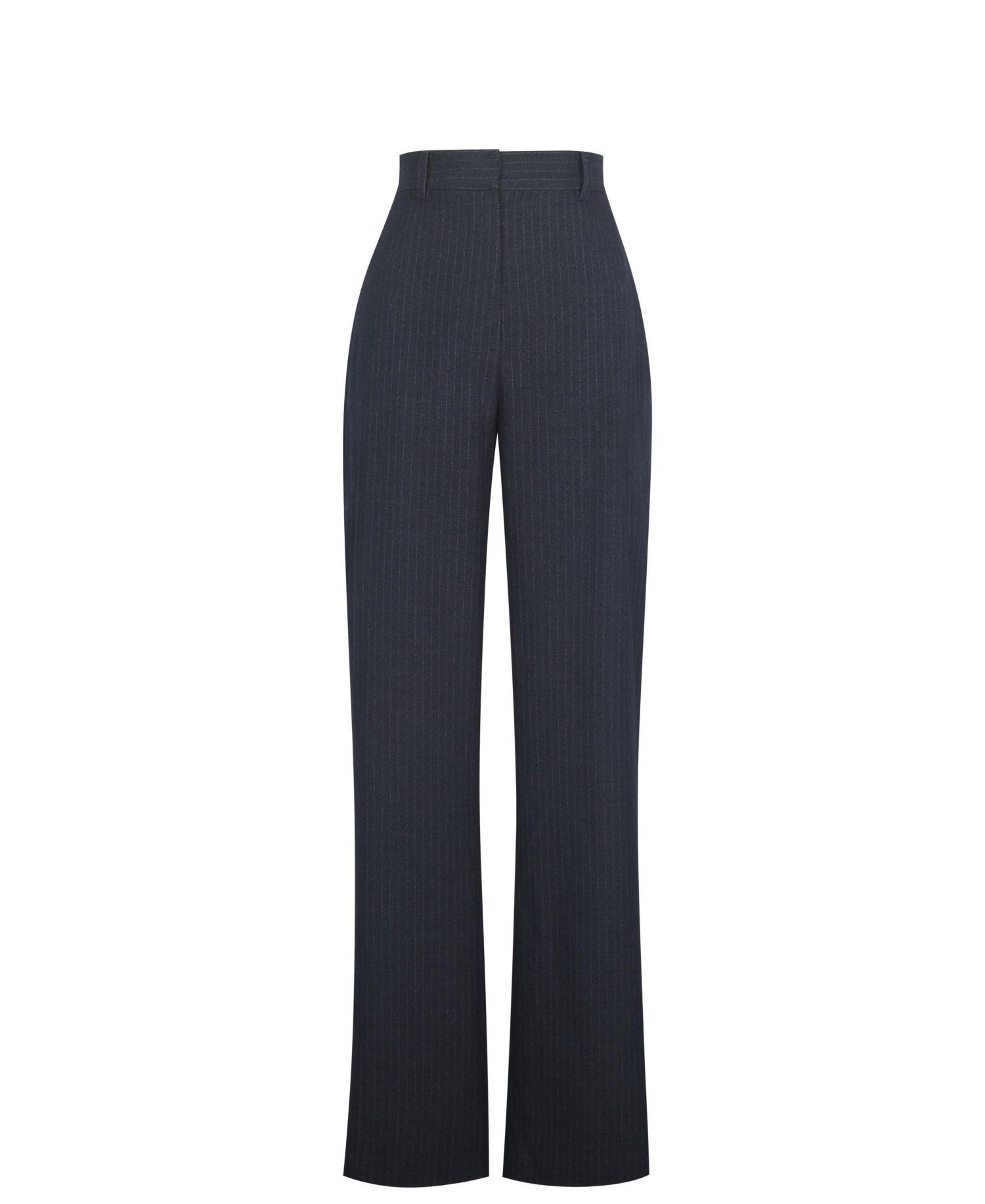 Women's Quinnie Navy Striped High-Waisted Straight Leg Pant