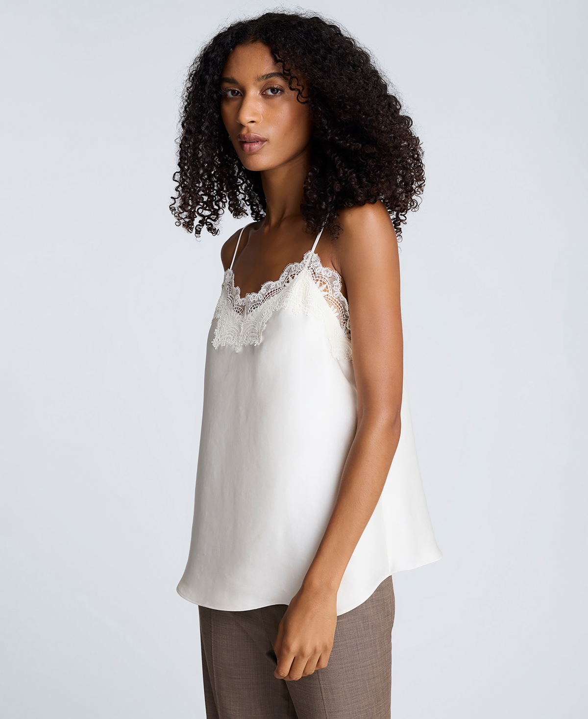 Kenneth Cole Women's Satin Lace Trim Cami