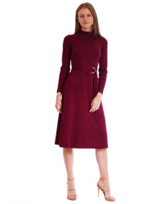 julia jordan - Women's Tie Waist Fit and Flare Pull-On Dress