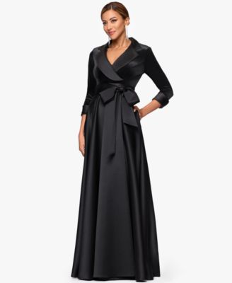 Women's Velvet Satin Tuxedo Gown