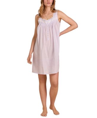 Eileen West - Women's Cotton Stripe Swiss Dot Chemise