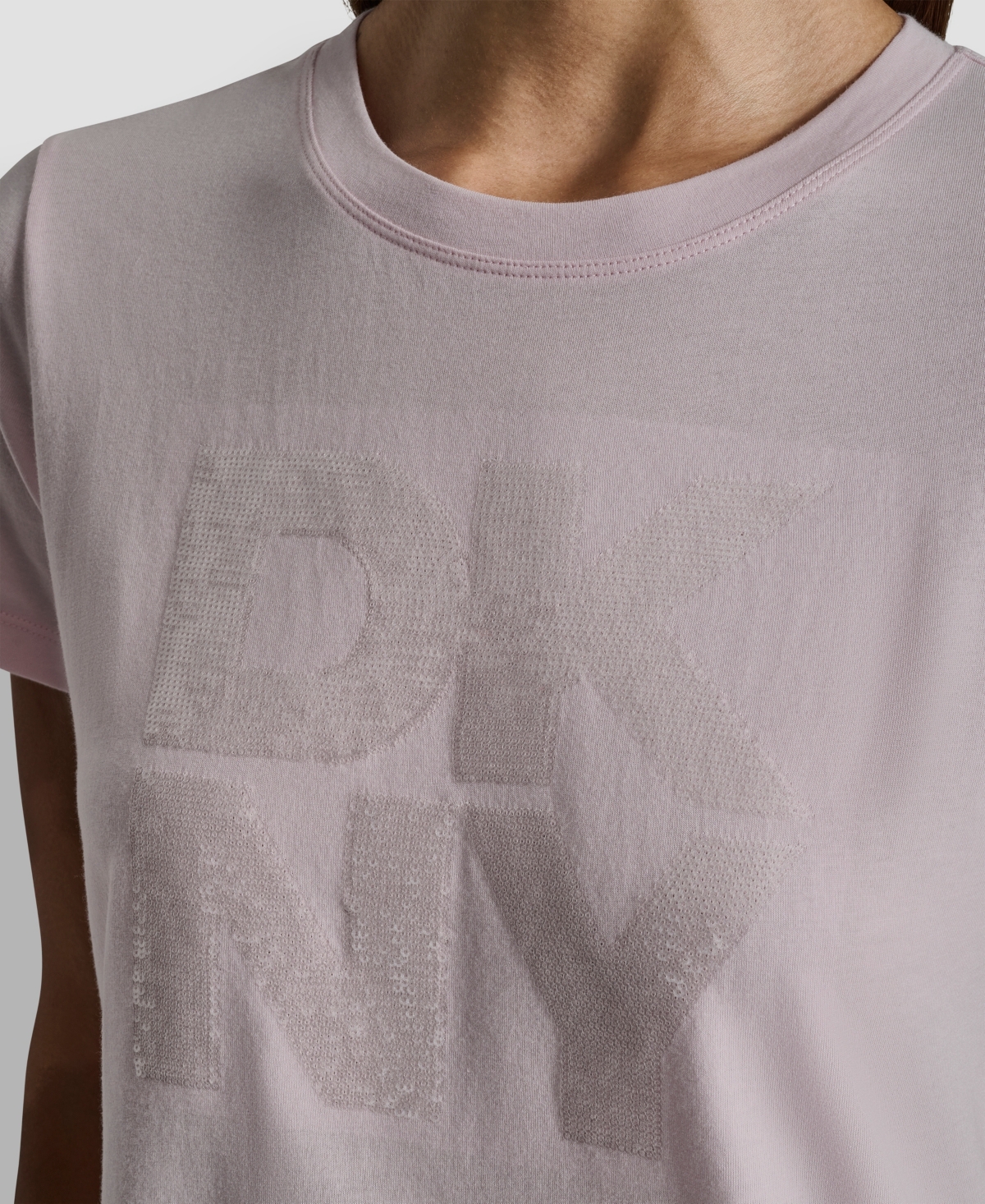 Dkny Jeans Women's Embellished Logo Detail Crewneck T-Shirt