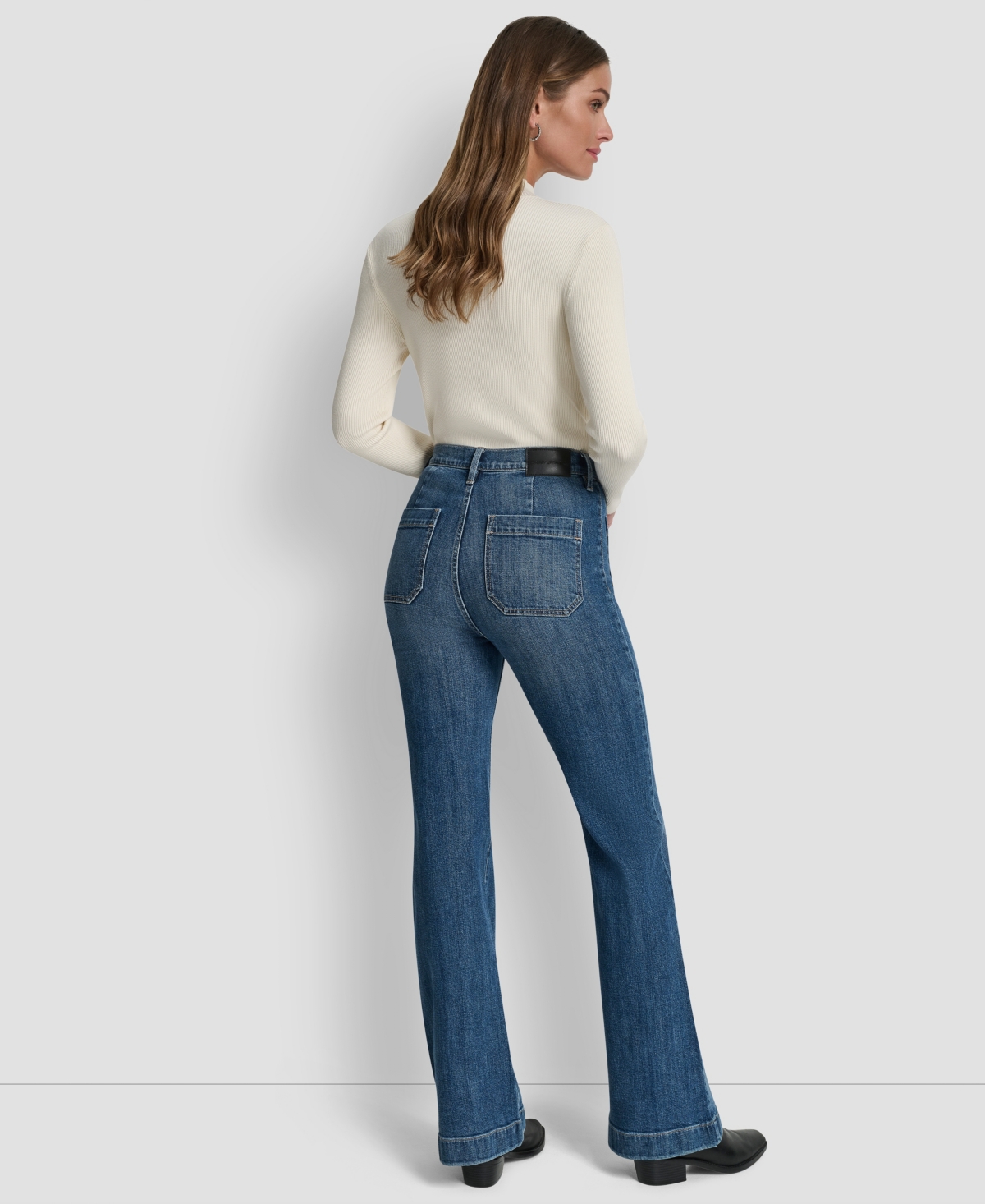 Dkny Jeans Women's High-rise Relaxed Flare Jeans