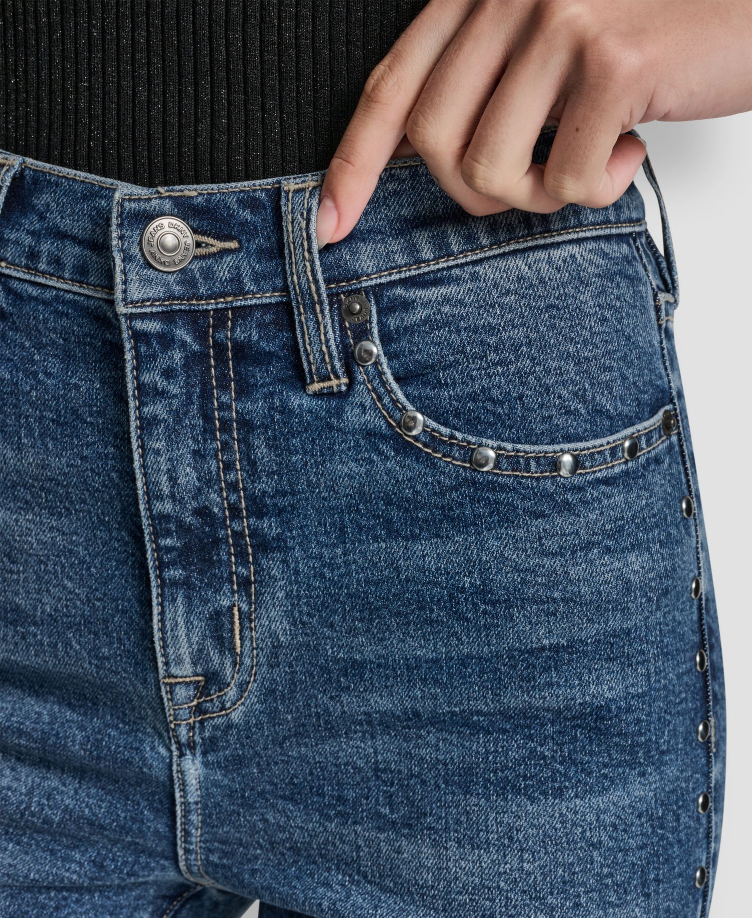 Women's Side Studded High-Rise Bootcut Jeans