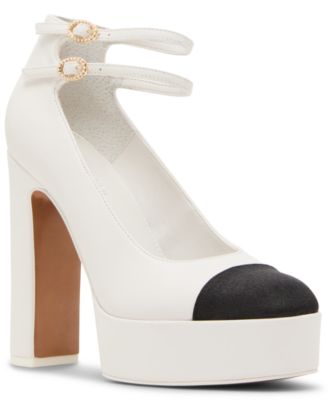 Steve Madden - Women's Peyton Cap-Toe Platform Mary-Jane Pumps