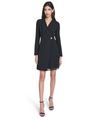 Vince Camuto - Petite Long-Sleeve Collared Dress