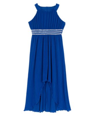 Girls 7-16 Pleated Glitter Chiffon Dress