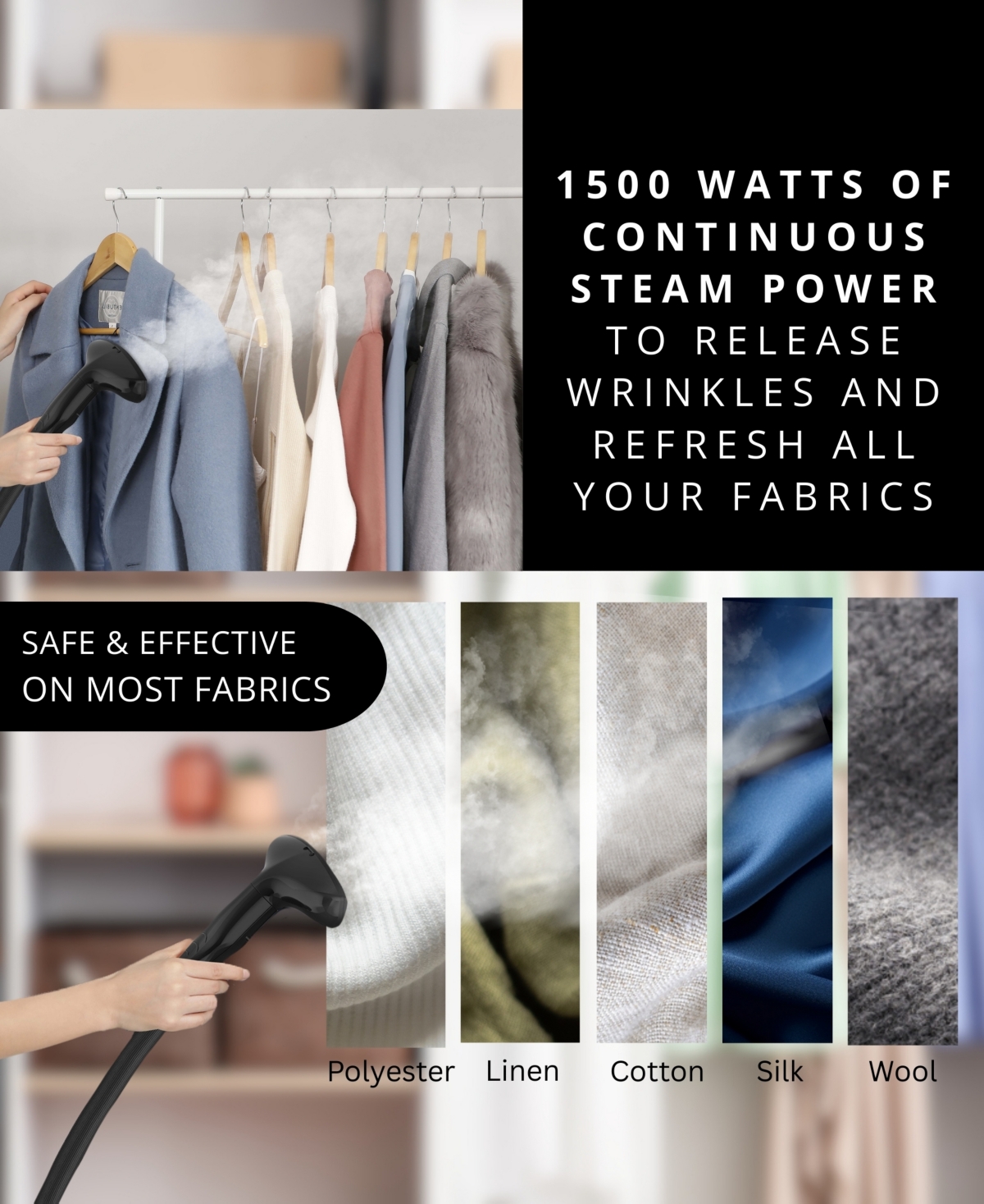 Salav Smart Auto-Off Upright 65" Garment Steamer