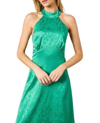 Women's Bias Halterneck Midi Dress