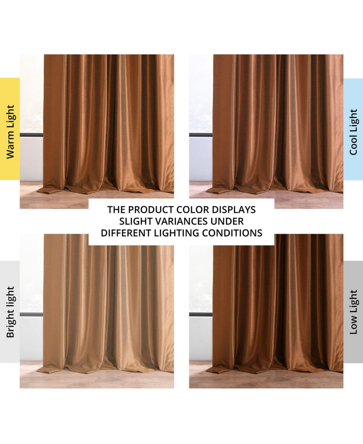 Half Price Drapes Copper Kettle Vintage Textured Faux Dupioni Silk Blackout Curtain