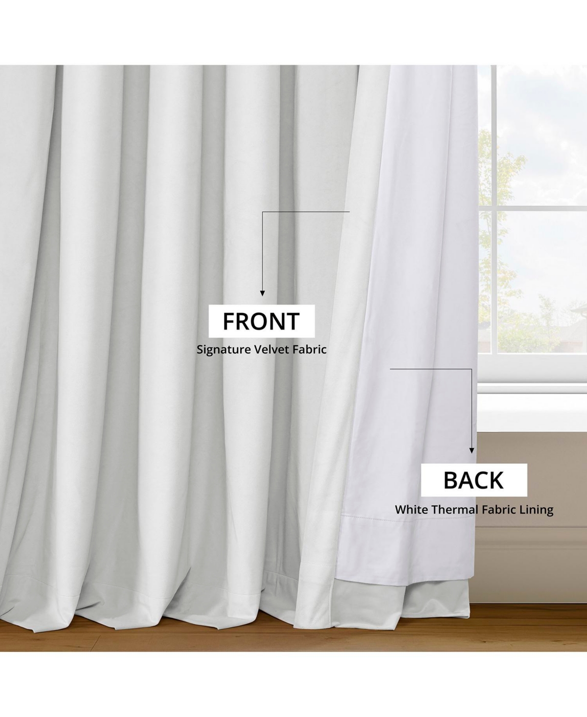 Half Price Drapes Primary White Signature Velvet Blackout Curtain