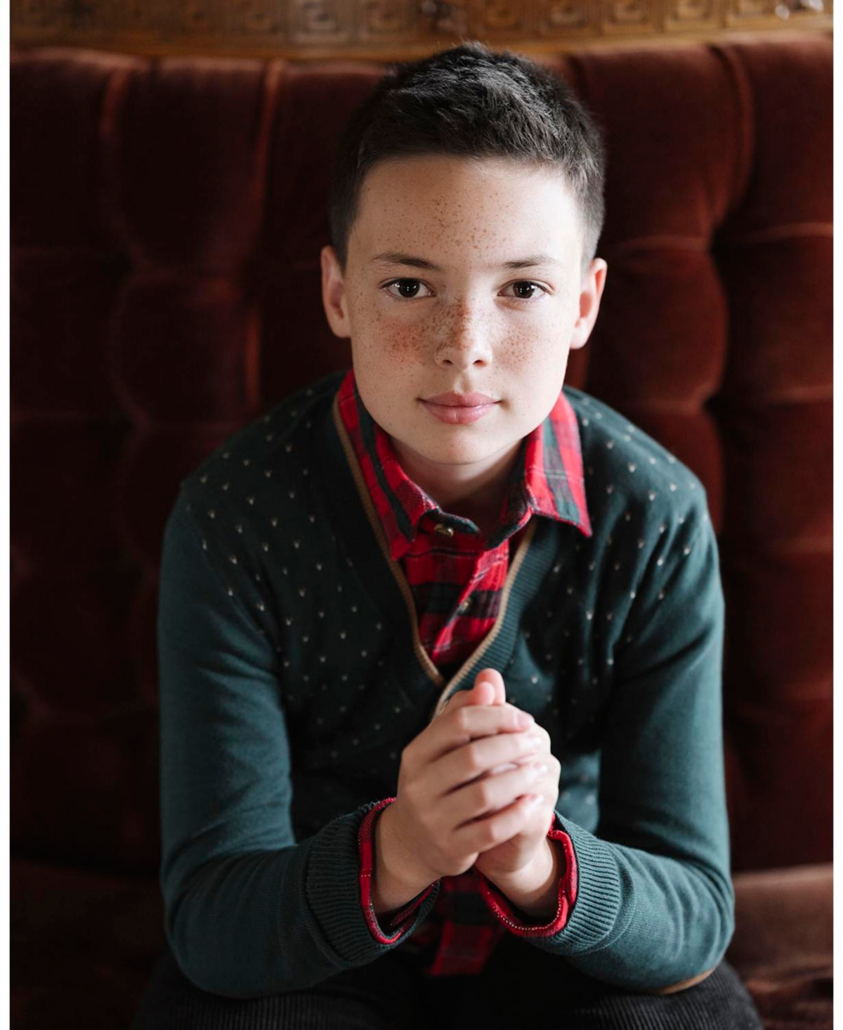 Hope & Henry Boys Organic Long Sleeve Tipped Cardigan Sweater