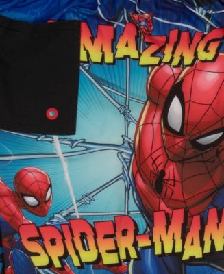 Little Boys Marvel Superhero Graphic Print Board Shorts Swimwear