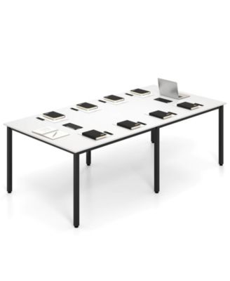  95" x 48" Large Meeting Table Seats up to 10 People 2 Cable Grommets for Office