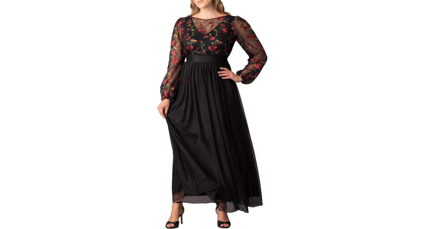 Plus Size Eternal Embroidered Bodice Evening Gown