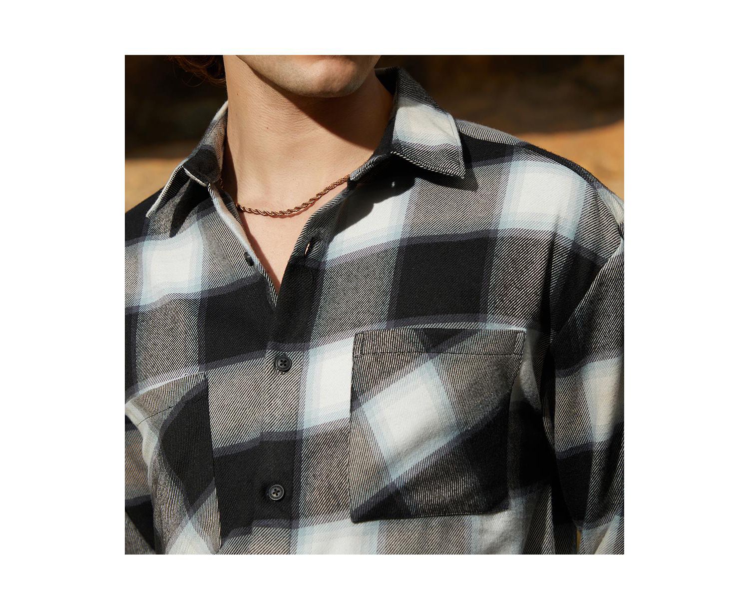 Men's Onyx Black Tartan Utility Shacket