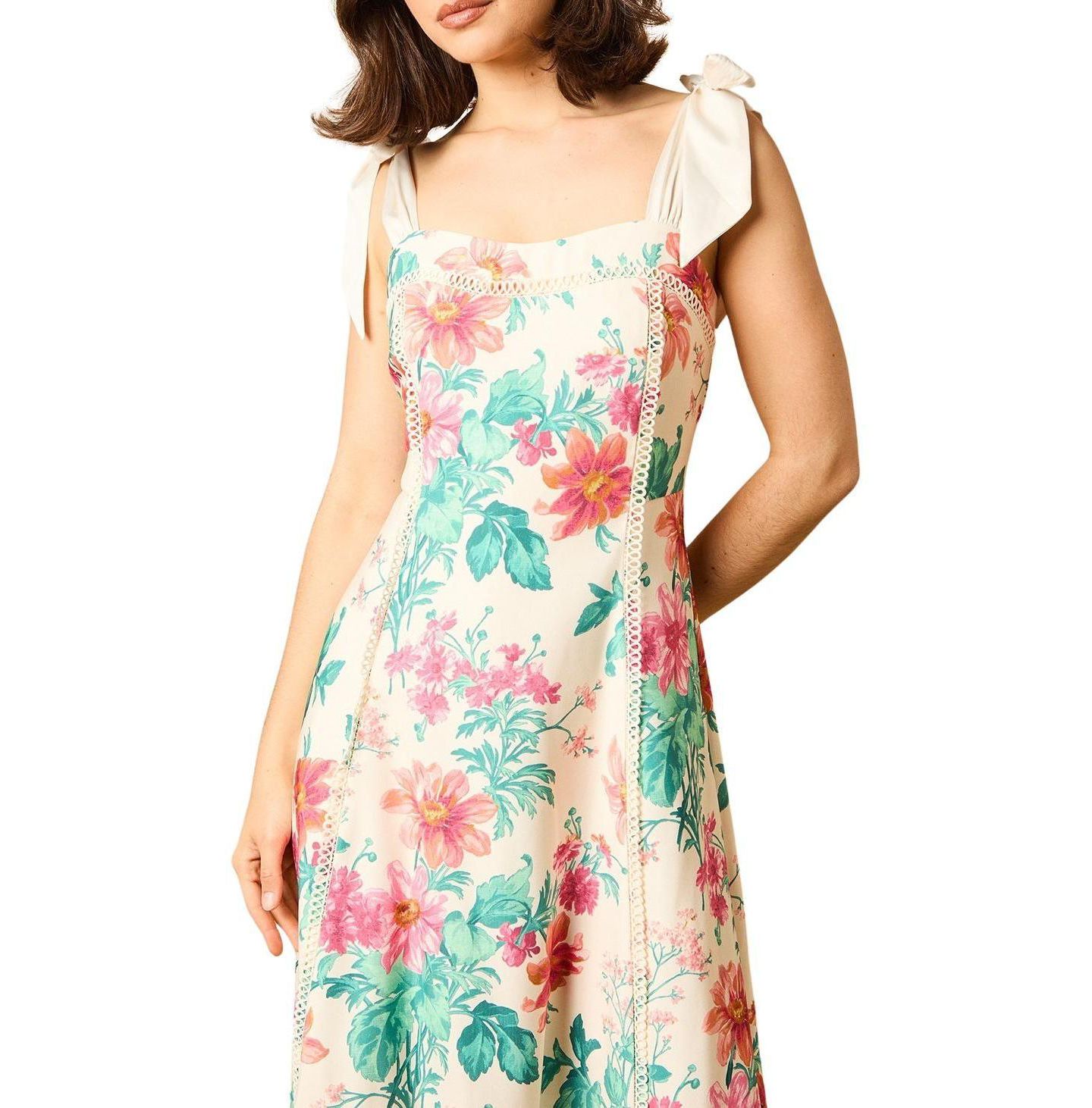 Женское платье Oasis Bow Strap Midi Prom, цвет: Разноцветный — фото 7