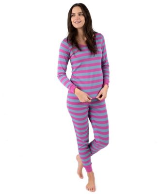 Women's Two Piece Cotton Striped Holiday Pajamas