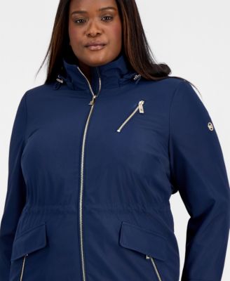 Plus Size Zip-Front Hooded Anorak