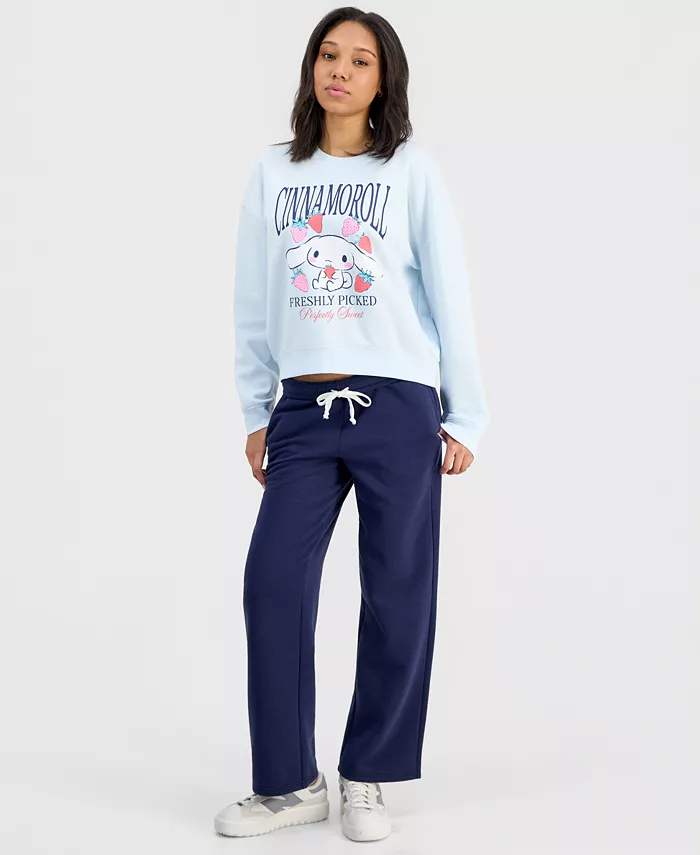 Juniors' High-Rise Fold-Over-Waist Fleece Pants