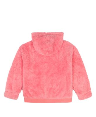 Girls 2T-6X Minky Logo-Stripe Zip Up Hoodie