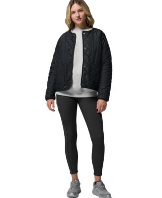 Columbia Womens Aldermore Crewneck Long Sleeve Sweatshirt Crest Collarless Jacket Move Leggings In Black