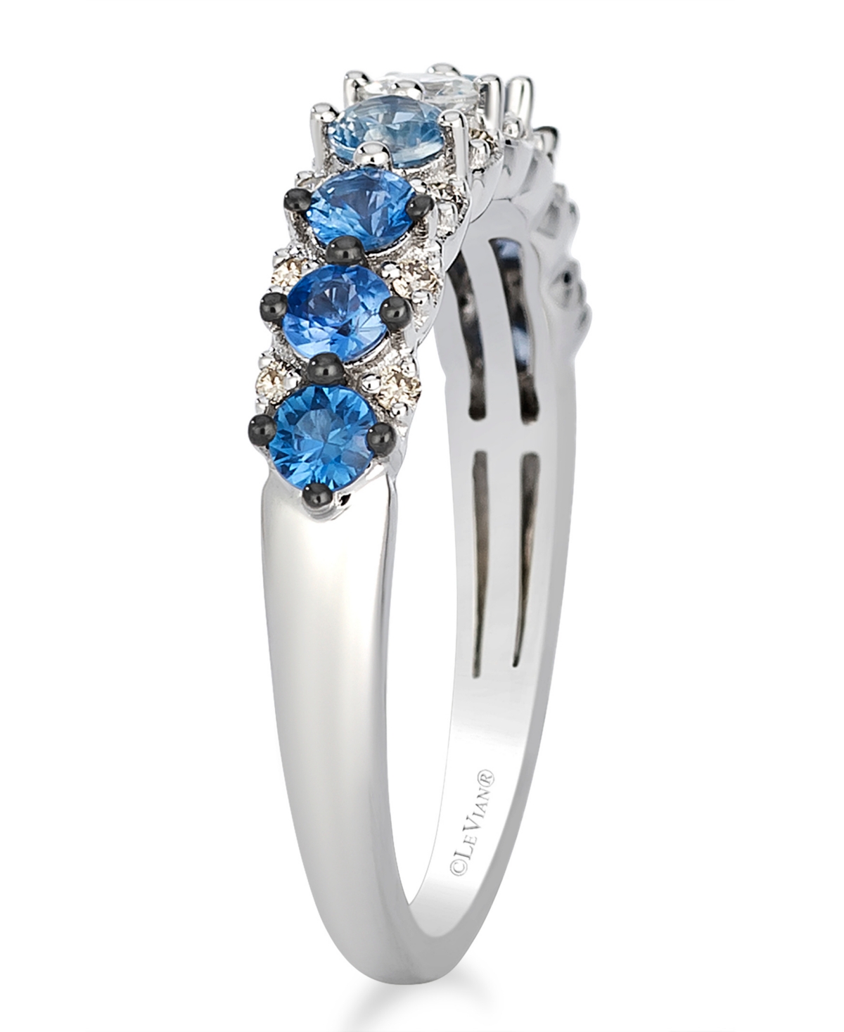 Le Vian White Sapphire (0.11 ct. t.w.), Sapphire Ombre (0.67 ct. t.w.), and Nude Diamond (0.09 ct. t.w.) Ring in 14K Vanilla Gold