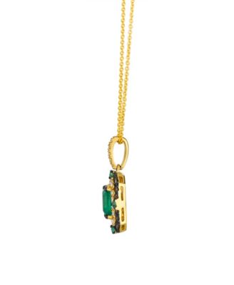 Emerald (0.70 ct. t.w.), Chocolate diamonds (0.28 ct. t.w.), and Nude diamonds (0.24 ct. t.w.) Necklace in 14k Honey Gold