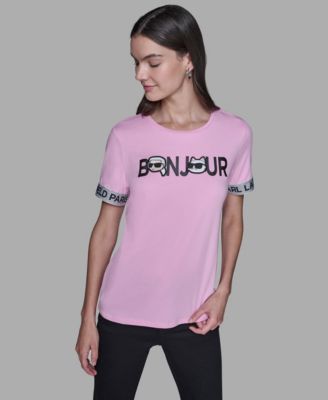 KARL LAGERFELD PARIS - Women's Printed Short-Sleeve T-Shirt