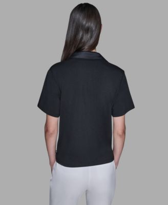 Women's Short-Sleeve Collared Polo Top