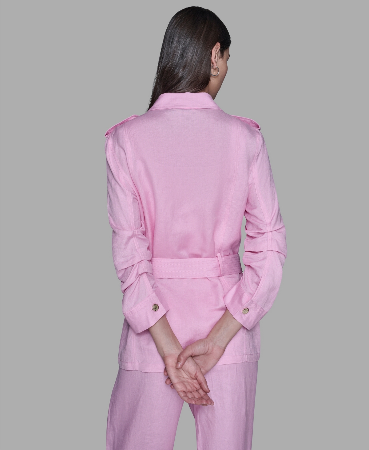 Karl Lagerfeld Women's Belted Jacket In Pink