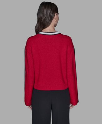 Women's Contrast Trim Pull-On Sweater