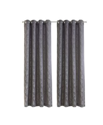 Botanical Inspired Jacquard Pattern Light Filtering Grommet Curtain Panel 52" x 63" Multicolor