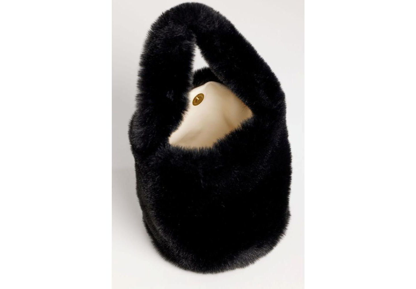 Женская сумка Hat Attack Faux Fur Mini, цвет: Чёрный — фото 2