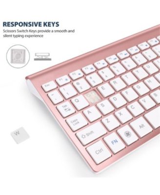 Ultra-Thin Silent Ergonomic Wireless Keyboard and Mouse Combo with Numeric Keys and 2.4G Receiver for PC and Laptop