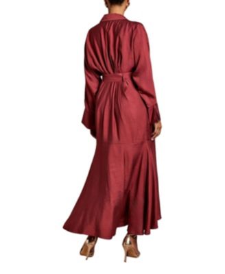 Women's Long Sleeve Wrap Dress With Belt