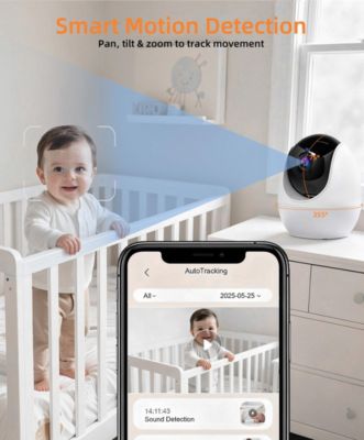 1080P Dual-Mode Baby Monitor with Two-Way Talk, Auto Tracking, Night Vision & Cry Alert
