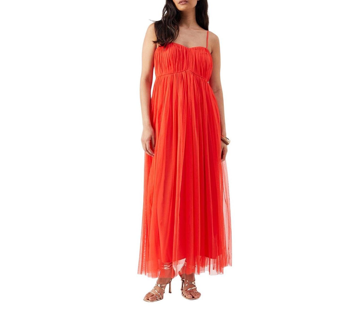 Women's Tulle Strappy Bandeau Maxi Dress