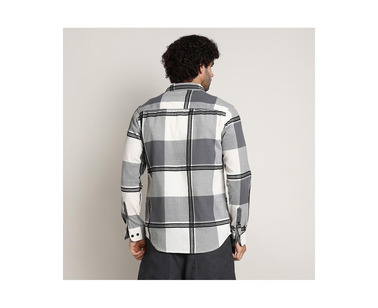Men's Coin Grey Overlap Buffalo Shirt