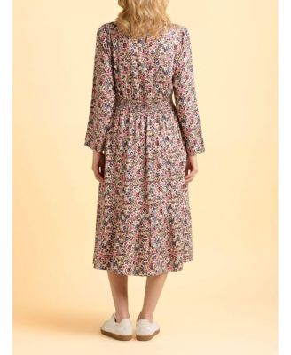 Women's Abloom Long Sleeve Floral Midi Dress
