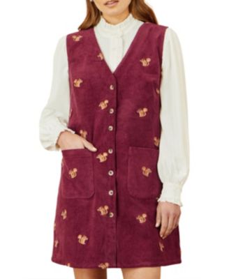 Women's Cord Tunic Dress With Pockets